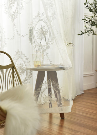 Voilage Floral Brodé Chambre