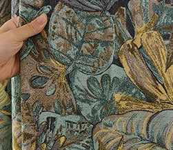 Rideau occultant art déco vert salon élégant