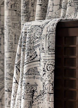 Rideau blanc et noir style vintage