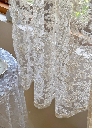 Voilage Vintage Blanc Motifs