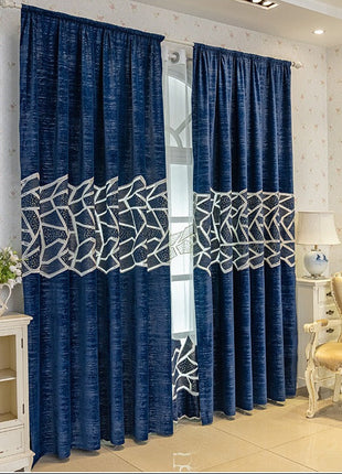 Double rideaux motif geometrique