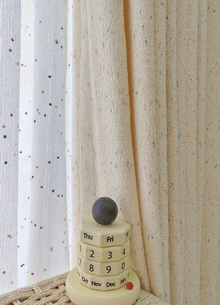 Rideau bouclette écru chiné cosy chambre