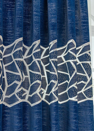 Double rideaux motif geometrique