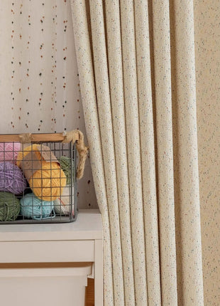 Rideau bouclette écru chiné cosy chambre