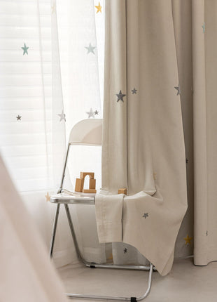Rideau Blanc Chambre Enfant Motifs Étoiles