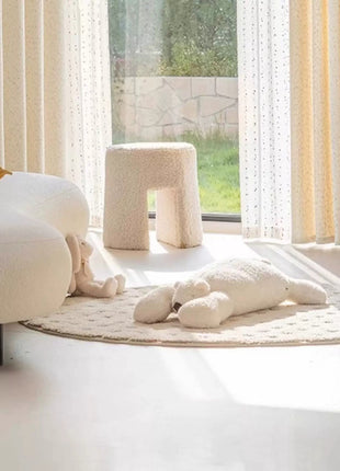 Rideau bouclette écru chiné cosy chambre