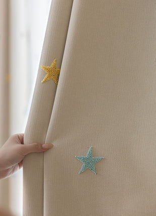 Rideau Blanc Chambre Enfant Motifs Étoiles