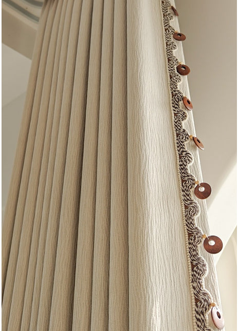 Rideau occultant beige texturé effet marbre