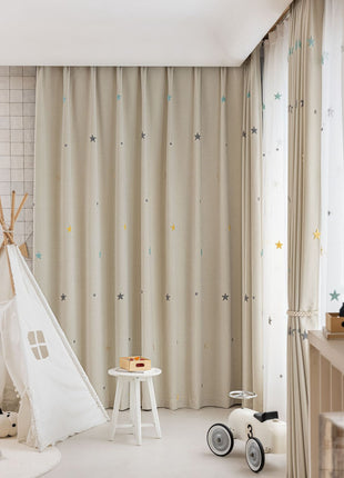 Rideau Blanc Chambre Enfant Motifs Étoiles