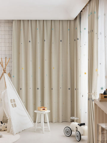 Rideau Blanc Chambre Enfant Motifs Étoiles