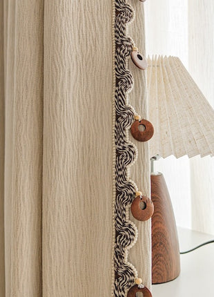 Rideau occultant beige texturé effet marbre