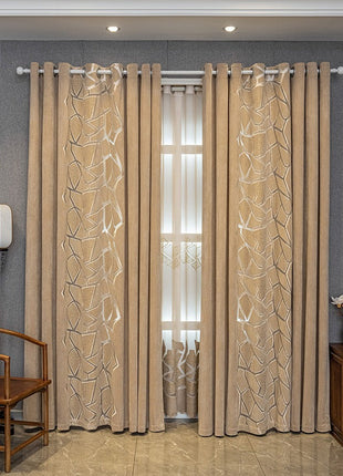 Double rideaux motif geometrique