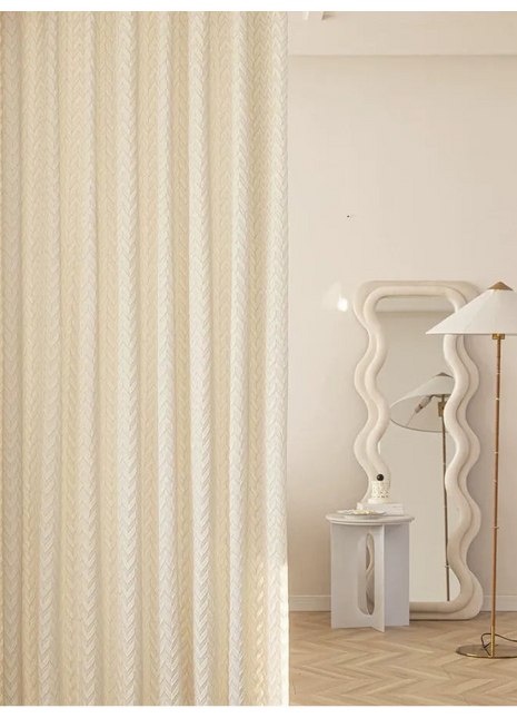Rideau Beige Epais Geometrique