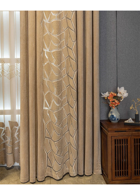 Double rideaux motif geometrique