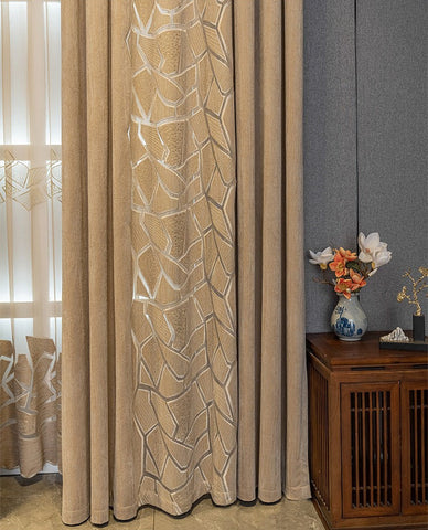 Double rideaux motif geometrique