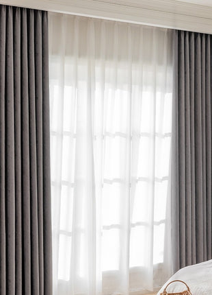 Rideau chevrons gris jacquard naturel moderne