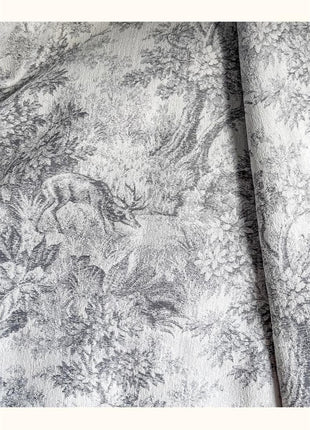 Voilage Toile de Jouy Gris Moderne