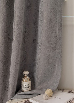 Rideau chevrons gris jacquard naturel moderne