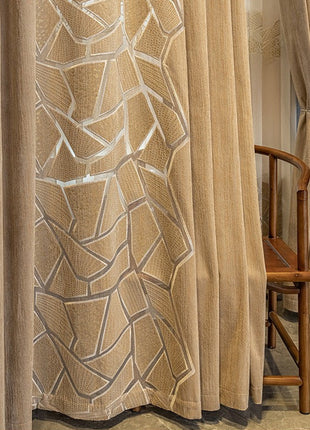Double rideaux motif geometrique