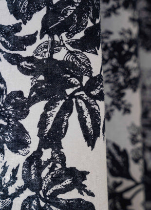 Voilage imprimé style toile de Jouy noir et blanc