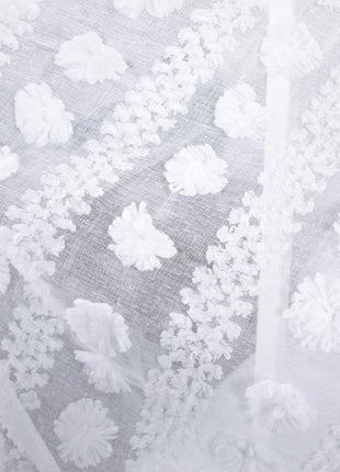 Voilage motif blanc romantique salon