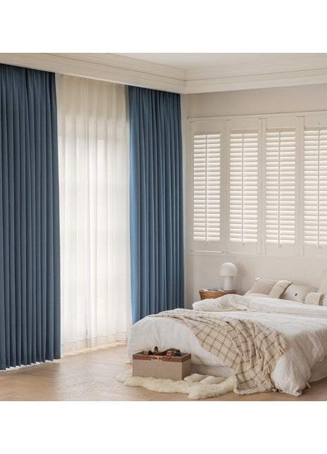 Rideau Scandinave Bleu Canard