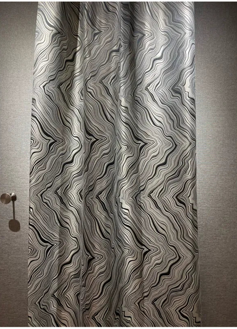 Rideau Noir Blanc Vagues