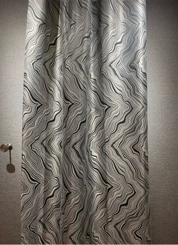 Rideau Noir Blanc Vagues