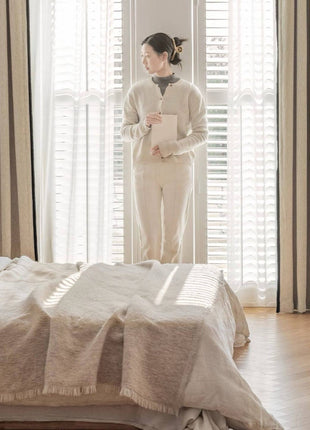 Rideau occultant salon en tissu épais texturé