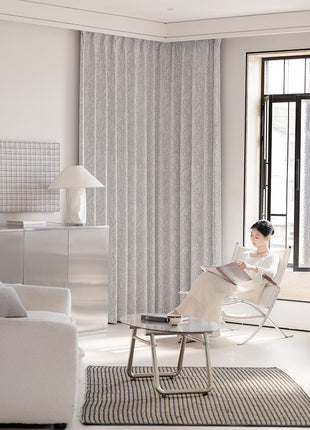 Rideau isolant jacquard chenille salon gris