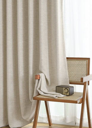 Rideau isolant en bouclette beige tissu thermique épais