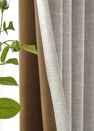 Rideau isolant en bouclette beige tissu thermique épais