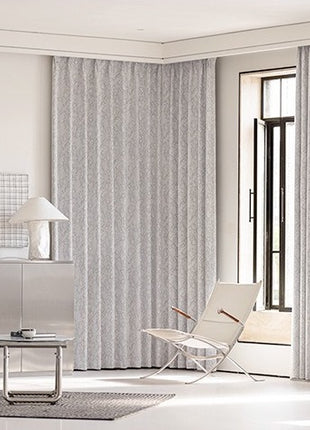 Rideau isolant jacquard chenille salon gris