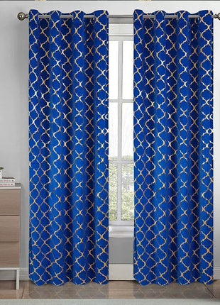 Rideau Bleu Motifs Moderne