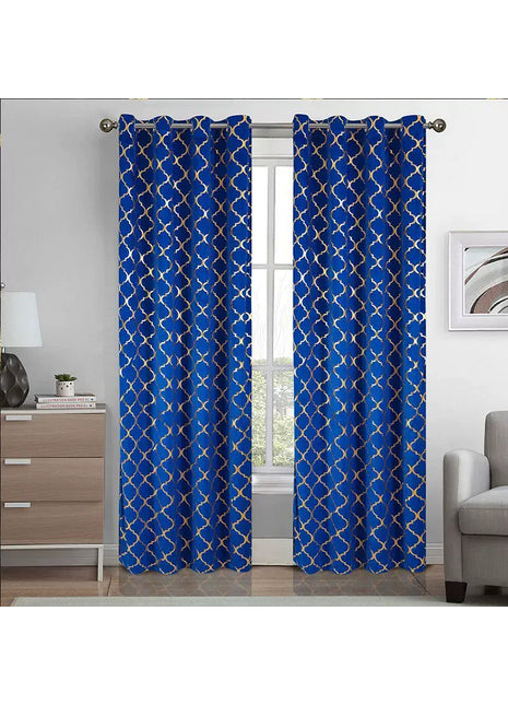 Rideau Bleu Motifs Moderne
