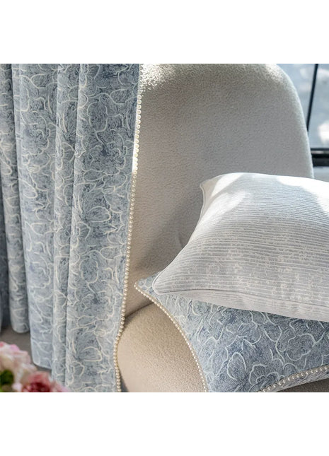 Rideau Bleu Luxe Motifs