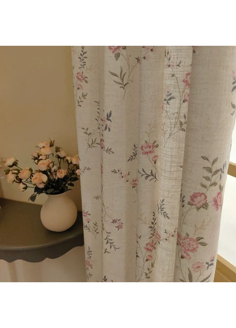 Rideau Motifs Fleurs Vintage