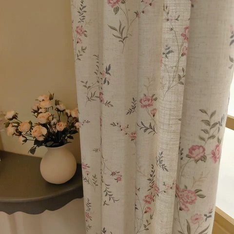 Rideau Motifs Fleurs Vintage