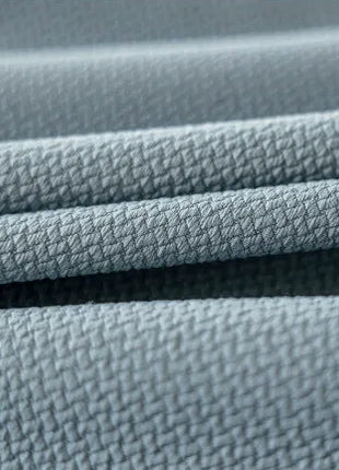 Rideau bleu motif chevron épais