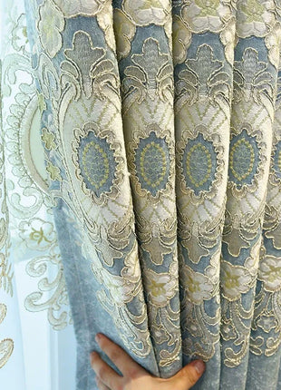 Rideau Royal Bleu Brodé
