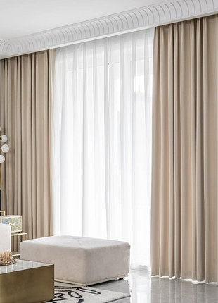Rideau Occultant Velours Beige Clair Chambre