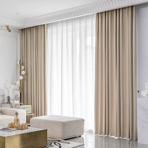 Rideau Occultant Velours Beige Clair Chambre