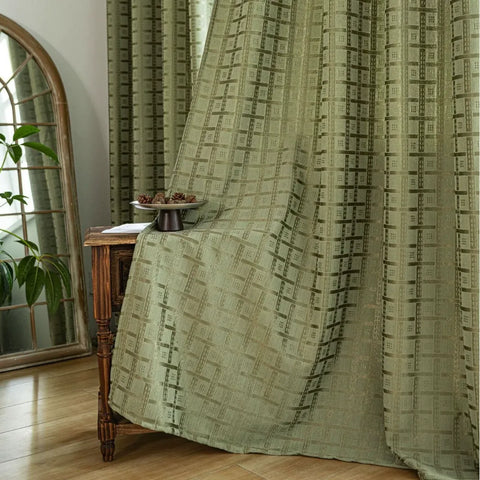 Rideau Vert Chambre Moderne