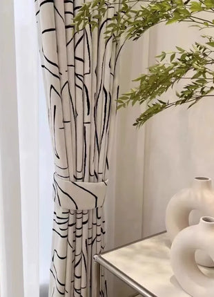 Rideau Salon Moderne Blanc et Noir
