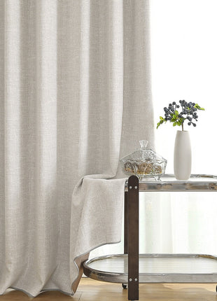 Rideau isolant en bouclette beige tissu thermique épais
