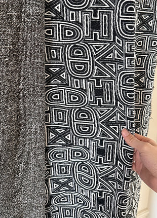 Rideau bohème à franges motif losange noir