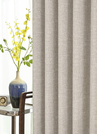 Rideau isolant en bouclette beige tissu thermique épais