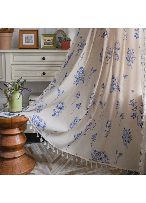 Rideau Industriel Motifs Bleu