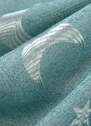 Rideau Cyan Motifs Argenté