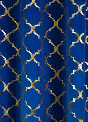 Rideau Bleu Motifs Moderne